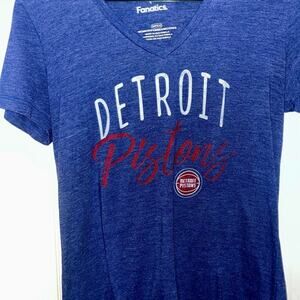 Fanatics Detroit Pistons Heather Blue Tee